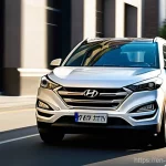 Home 9 현대 투싼의 장기 시승기 - **Urban Family Commute: Smooth Operator**
"A realistic, cinematic shot of a modern 2025 Hyundai ...