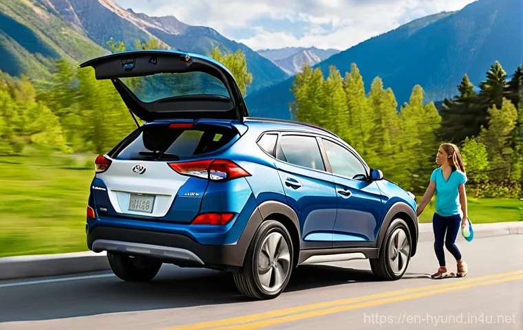 현대 투싼의 장기 시승기 - **Tech-Savvy Interior: Connected Journey**
    "A detailed, close-up interior shot of the 2025 Hyund...